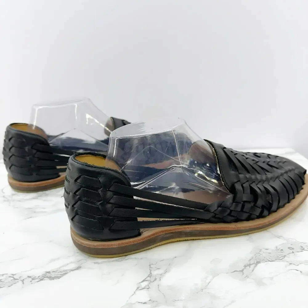 Nisolo Men’s 9.5 Huarache Sandal Black Leather‎ Water Resistant Sandals